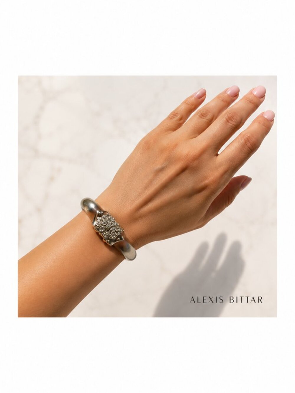 ALEXIS BITTAR CRYSTAL-EMBELLISHED HINGED BANGLE BRACELET
